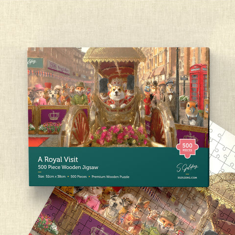 Wooden Jigsaw Puzzle | Royal Jigsaw Puzzle | S.Golding A Royal Visit 500 Piece Wooden Jigsaw | Animal Jigsaw | Wooden Jigsaw | Jigsaw Puzzle For Adults | Jigsaw Puzzle For Children | British Jigsaw