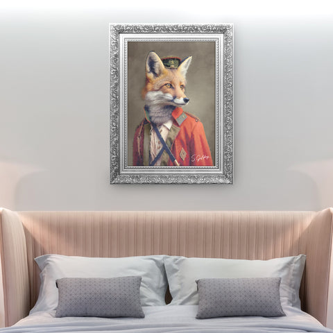 Fox Art | Ornately Framed Art | Animal Art | S.Golding Art | Fox Hunter Art | Gold Ornate Frame | Home Decor