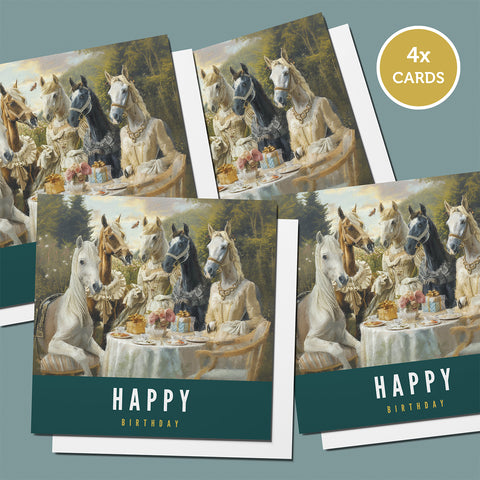 4 Horse Birthday Cards | Horse Birthday Party | S.Golding Birthday Card | Happy Birthday Horse Card