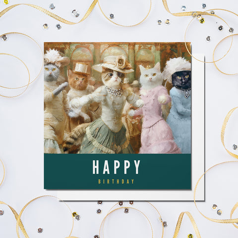 Cat Birthday Cards | Cat's Dancing Birthday Card | S.Golding Birthday Card | The Great Catsby Birthday Card | Cat Birthday
