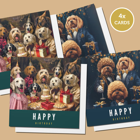 4x Mixed Pack of Dog Birthday Cards - Birthday Cards by S.Golding