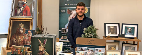 Samuel Golding standing amongst his S.Golding product range