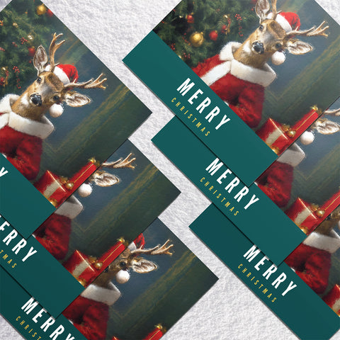 Deer Santa - Christmas Card by S.Golding