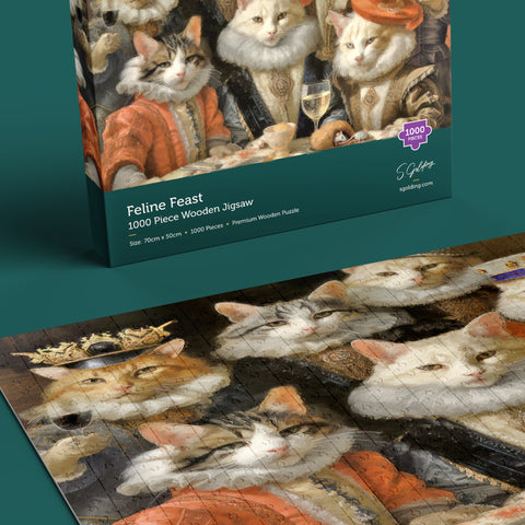 Cat Jigsaw | Cat Wooden Jigsaw | Wooden Jigsaw | Animal Jigsaw | 1000pc Cat Jigsaw | 1000 piece Jigsaw | S.Golding Jigsaw