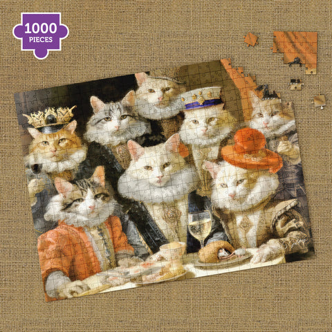 S.Golding Feline Feast 1000 Piece Wooden Jigsaw | Cat Jigsaw