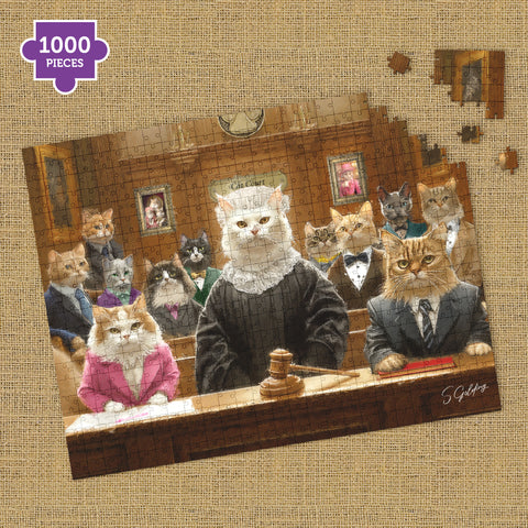 Wooden Jigsaw Puzzle | Cat Jigsaw Puzzle | S.Golding Cat Court 1000 Piece Wooden Jigsaw | Cat Jigsaw | Wooden Jigsaw | S.Golding Jigsaw