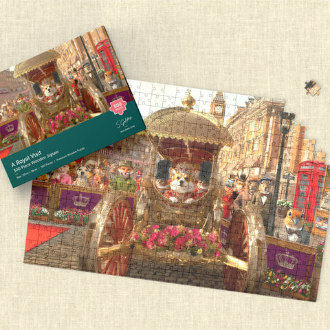 Wooden Jigsaw Puzzle | Royal Jigsaw Puzzle | S.Golding A Royal Visit 500 Piece Wooden Jigsaw | Animal Jigsaw | Wooden Jigsaw | Jigsaw Puzzle For Adults | Jigsaw Puzzle For Children