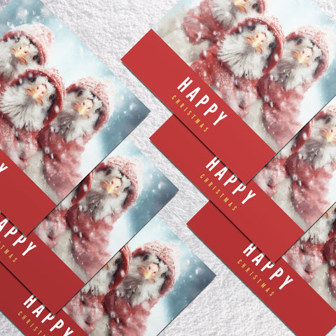 3 French Hens - Christmas Card by S.Golding