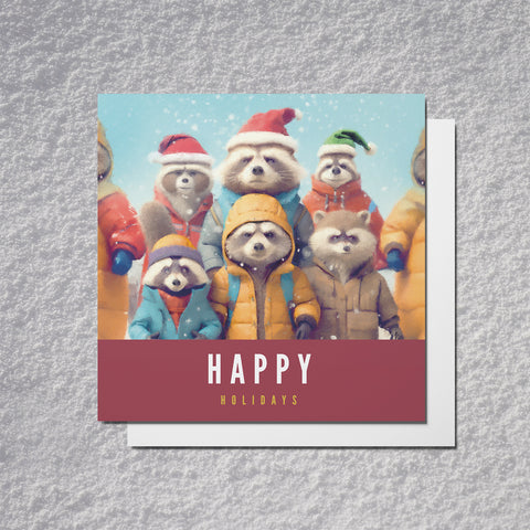 S.Golding Christmas Card | Winter Adventure 2 Christmas Card | Children's Christmas Cards | Woodland animals in winter coats