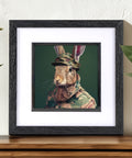 Rabbit Art | Army Rabbit | S.Golding Animal Art | Country Art | Art for lounge | Home Decor | Rabbit Painting | Hare Art