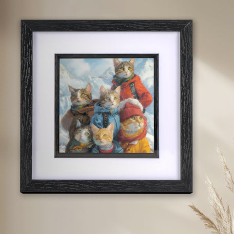 S.Golding Cat Art - Black Frame