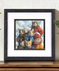S.Golding Cat Art - Black Frame