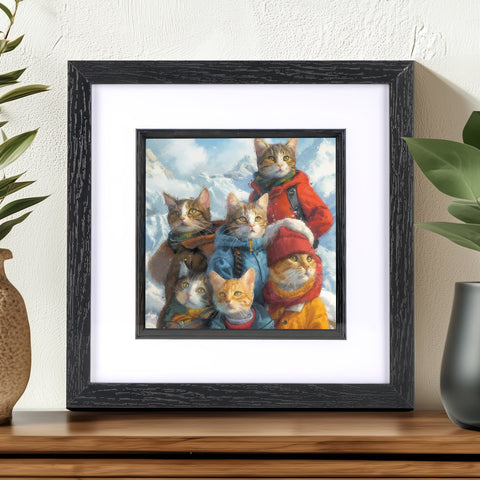 S.Golding Cat Art - Black Frame