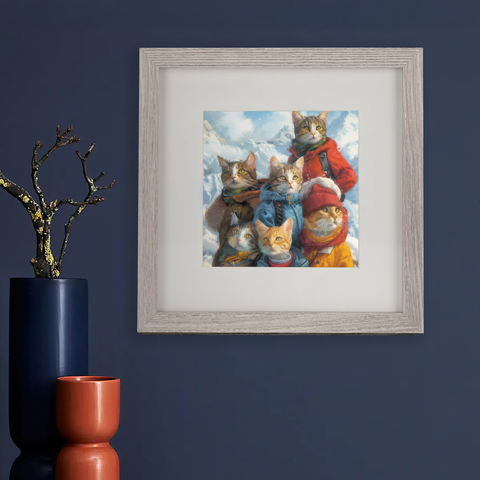 S.Golding Cat Art - Cream Frame
