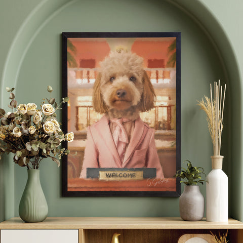 Labradoodle Portrait Wall Art - Dog Portrait in Gold, Silver or Black Frame | Animal Decor UK